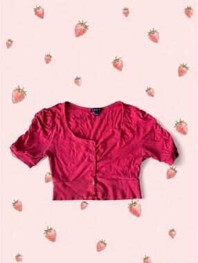 UK2LA red cropped bolero cardigan